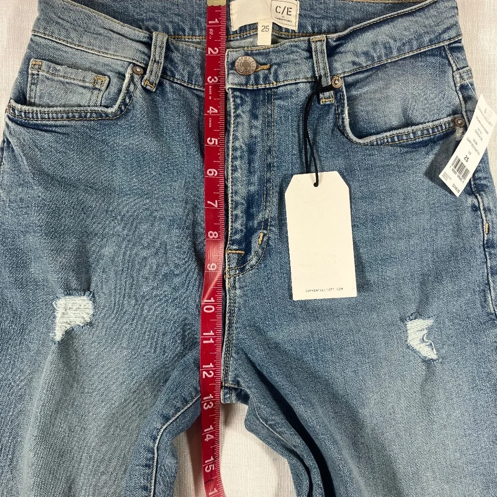 NWT Current/Elliott Original Boyfriend Sunny Destructed Jeans, Size 25 - Picture 4 of 14